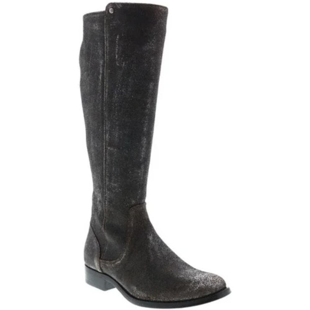 FRYE MELISSA STUD LEATHER Back Zip RIDING BOOTS Equestrian Metallic Anthracite 6